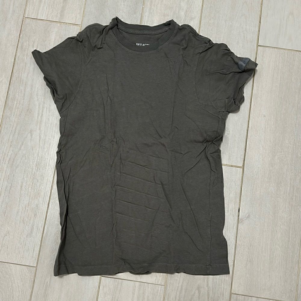 Set active grey cotton tee small